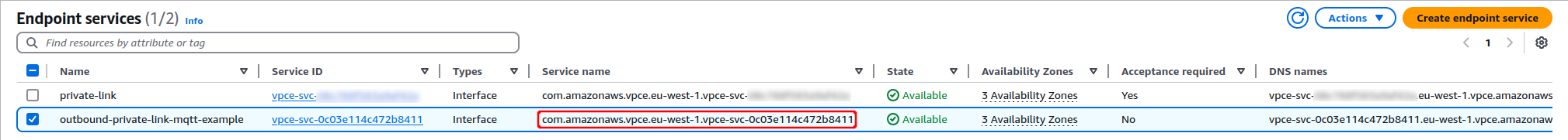 Connection alias
