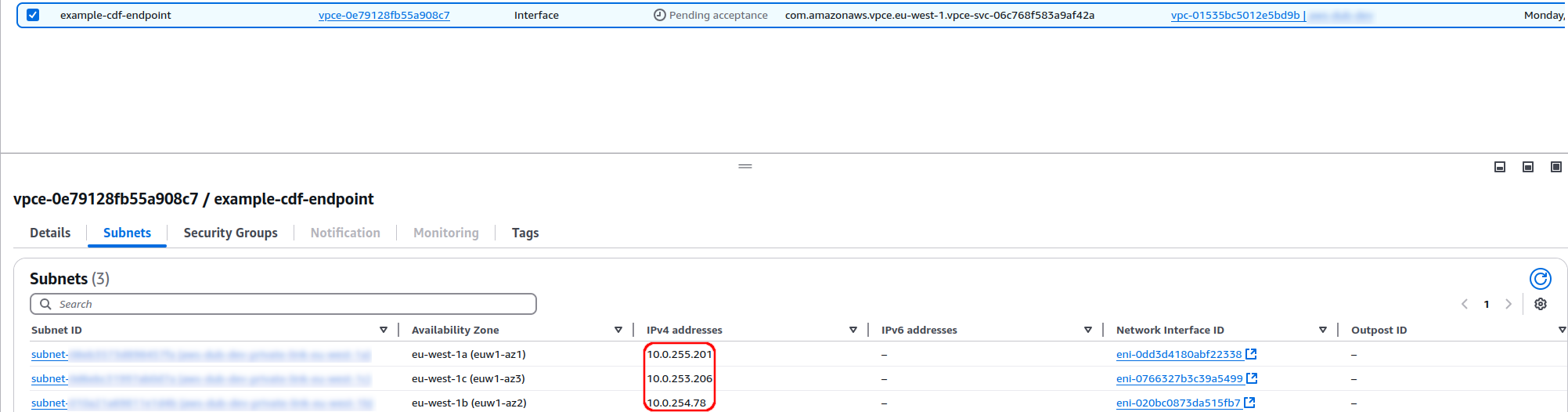 Private IPv4 address