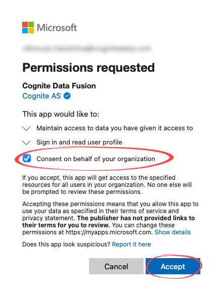 Accept permission request