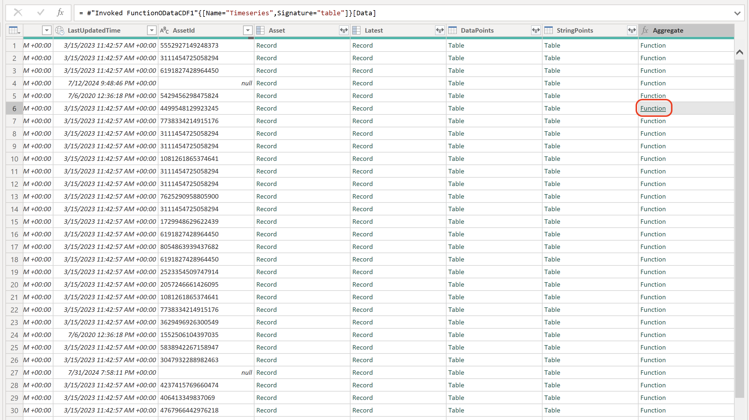 Locate the CDF OData connector in Power BI