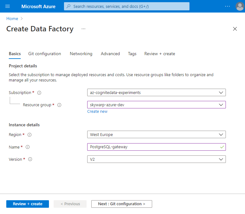 Create Azure Data Factory