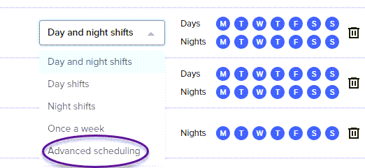 Advanced scheduling