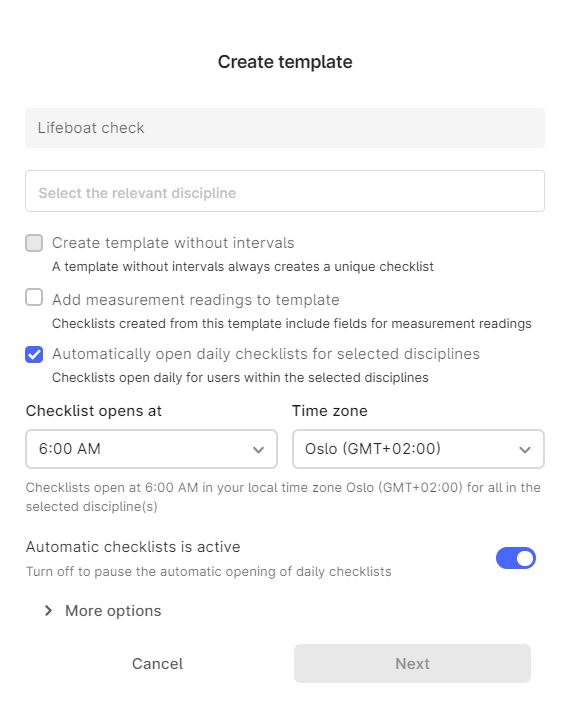 Automatically open checklists for other users