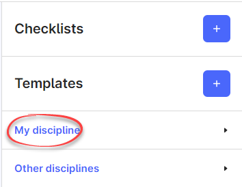 list of disciplines for templates