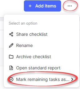 Mark remaining tasks in checklists