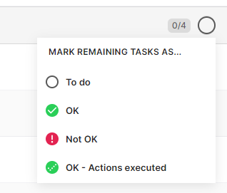 Mark remaining tasks in sections