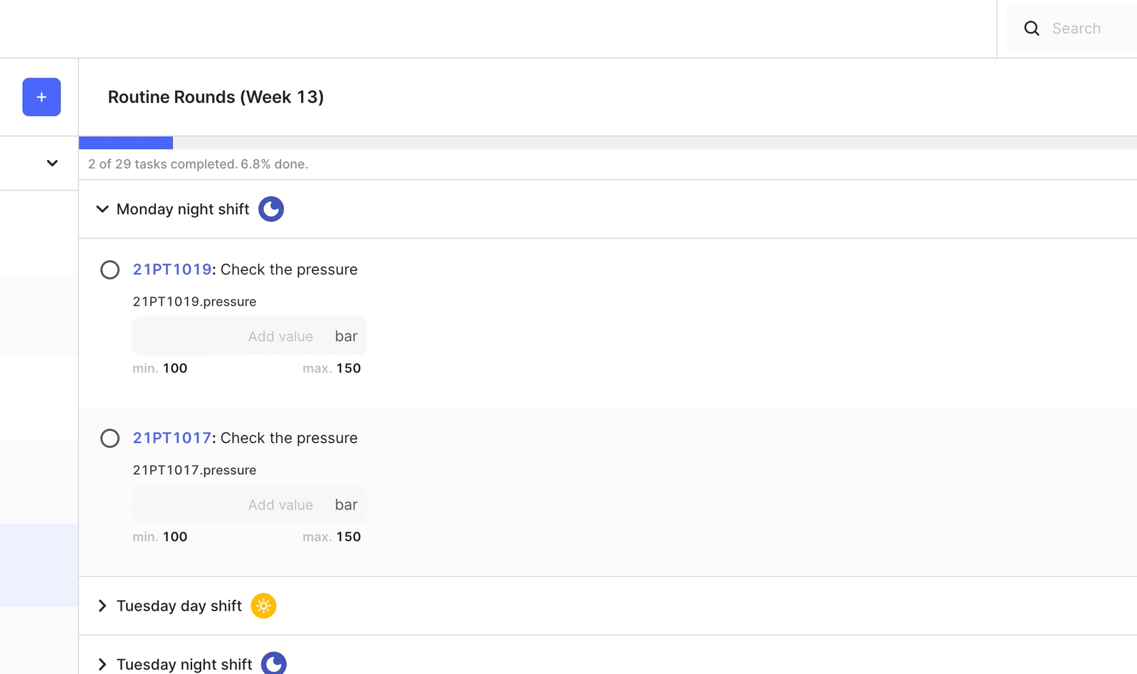 Change measurement reading status