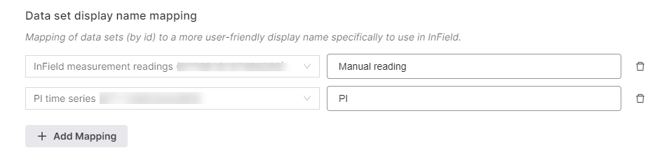 Data set name mapping