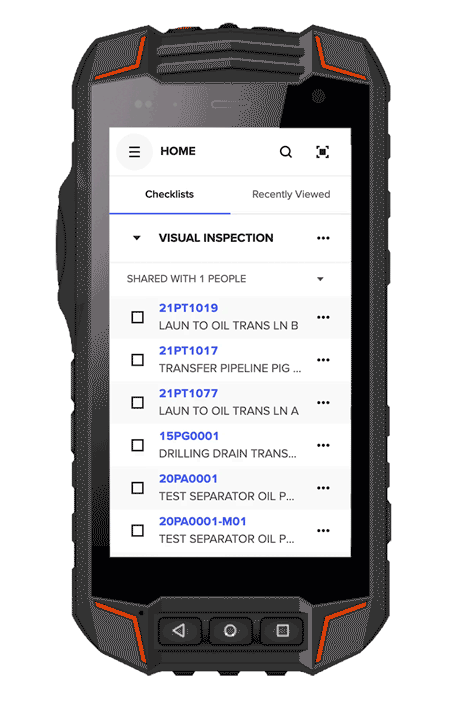 Group checklists by area